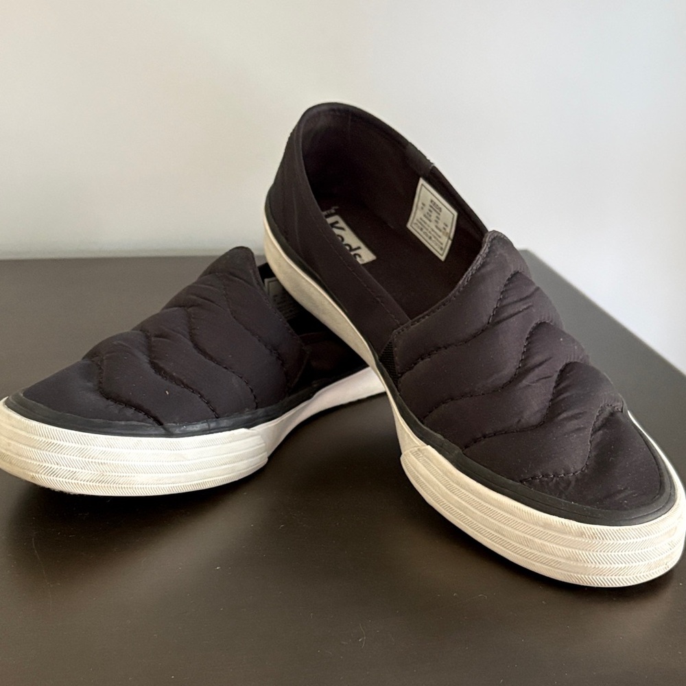 Keds Black Quilted Slip-On Shoes